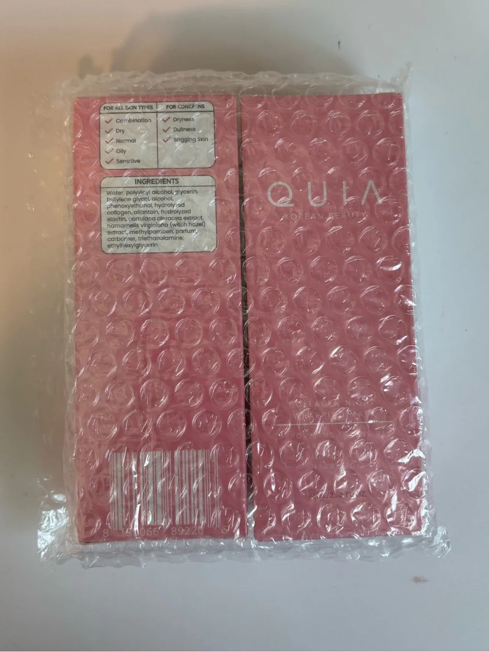 QUIA Collagen Night Wrapping Mask 2 Pack - Korean Skin Care NEW IN WRAPPING